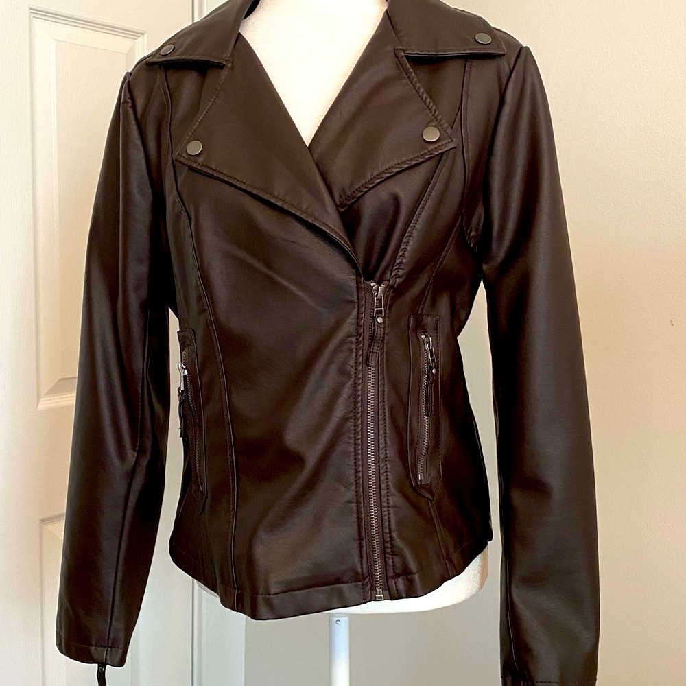 Max Studio Dark Brown Leather Jacket